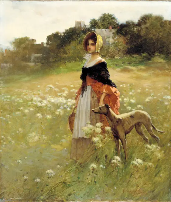 Young Girl and Dog (1890)